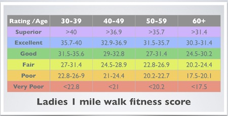 Rockport Walk Test Chart