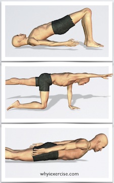 Back strengthening exercises: Illustrated with lifelike figures.