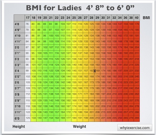 Body Mass Index Chart For Women