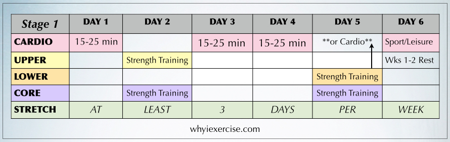 Free exercise program: workout calendar plus a guide to exercise.