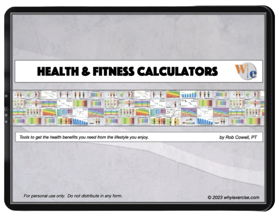 health and fitness calculators, free e-book!