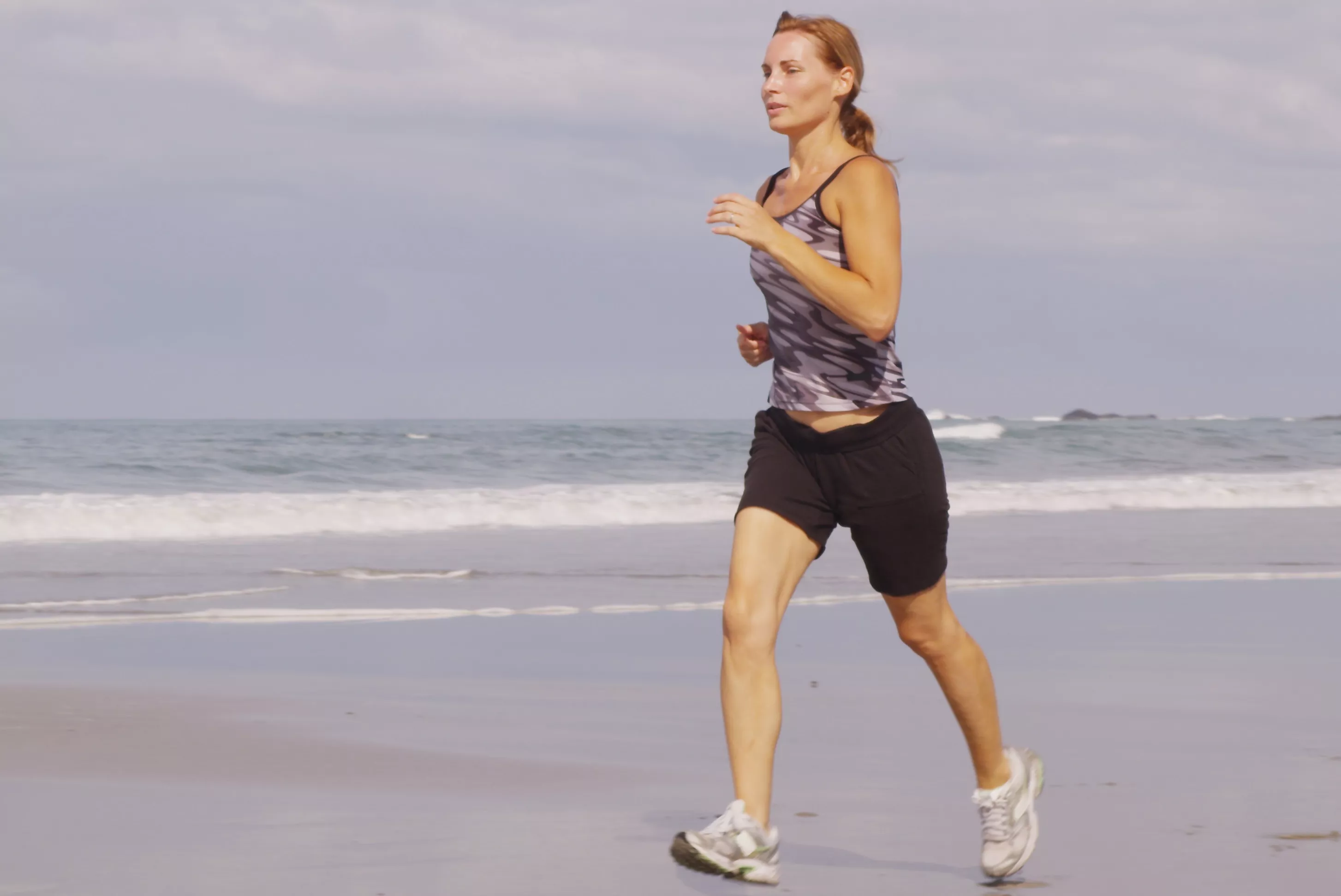 Running with a hard effort to improve VO2 max.